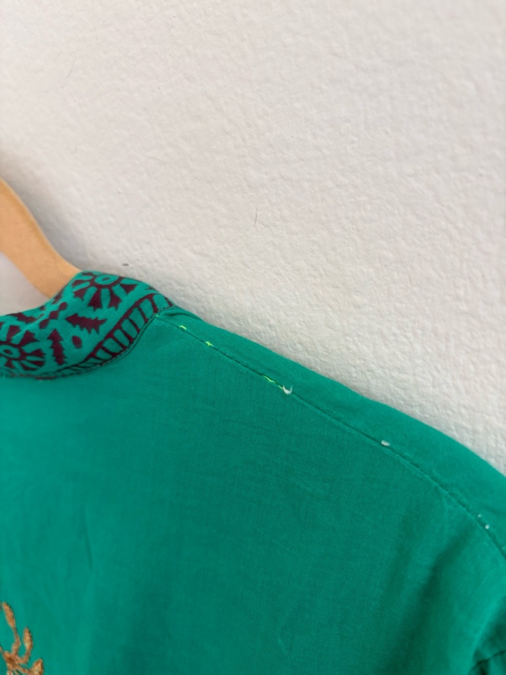 Oliphant Golden Rod Green Embroidered Maxi Dress - Picture 7 of 7